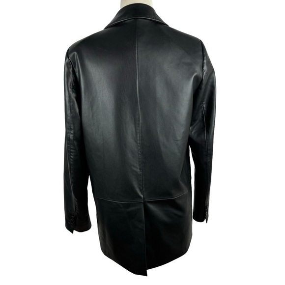 Zara Faux Leather Oversized Blazer Jacket Black Bloggers Favorite Career Small - Picture 10 of 16